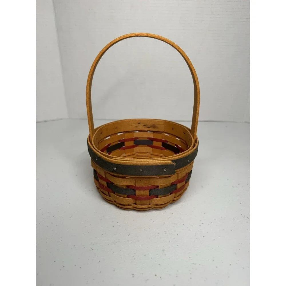 Vintage Longaberger 1997 Inaugural Basket, Round With Stationary Handle